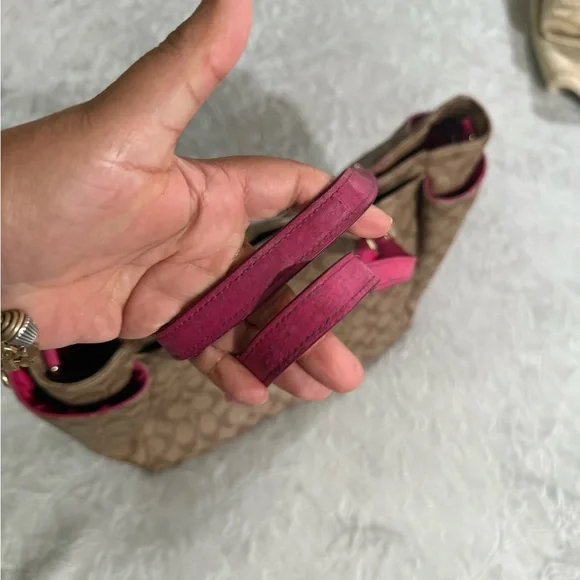 Coach Brown and Pink Signature Tote - Picture 8 of 8